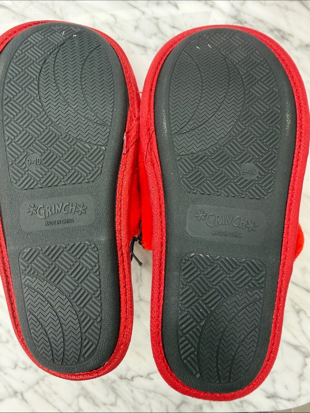 Dr. Seuss Red Grinch Holiday Plush Slippers - Picture 3 of 4
